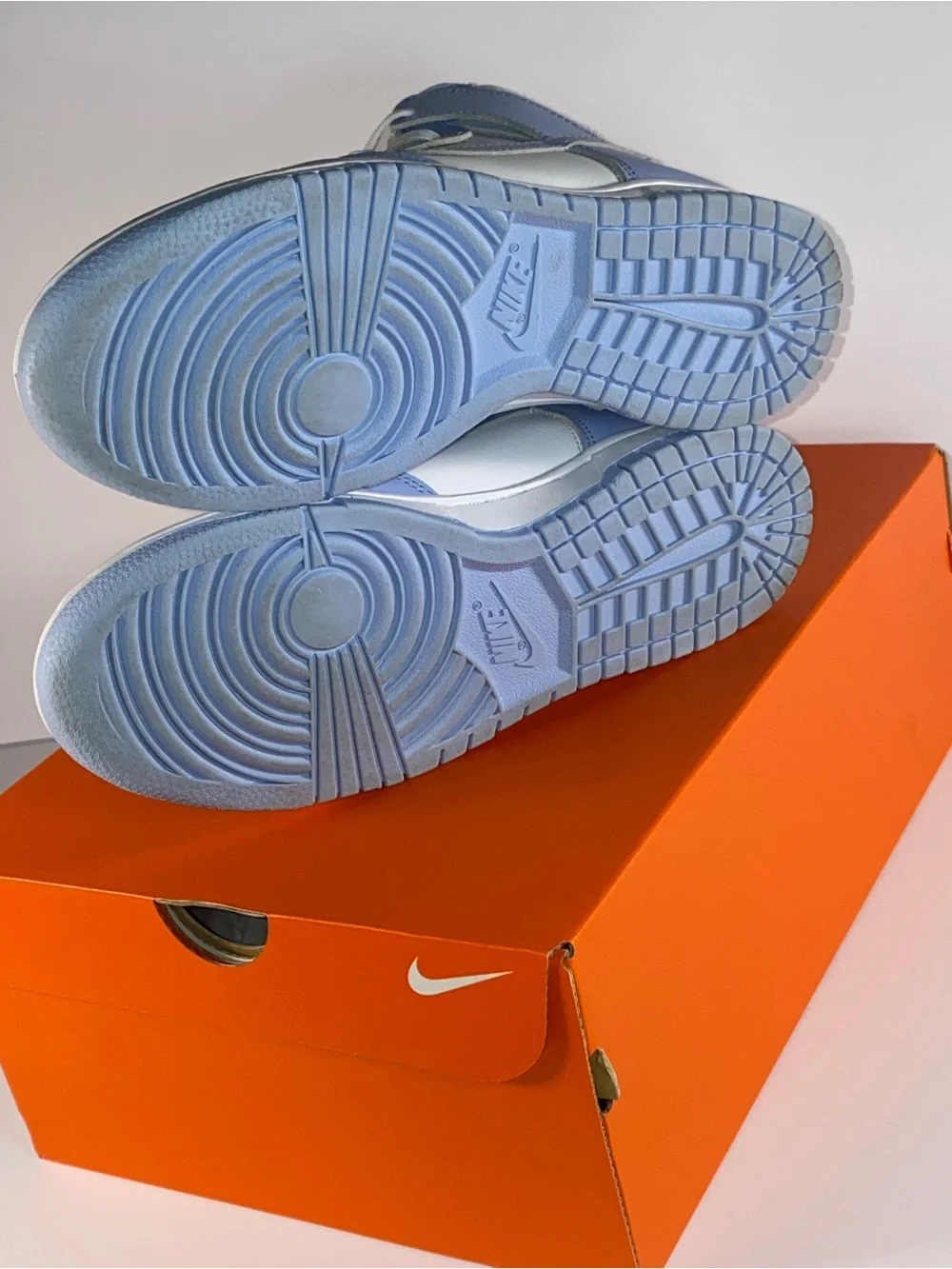 Nike Dunk High - White and Light Blue